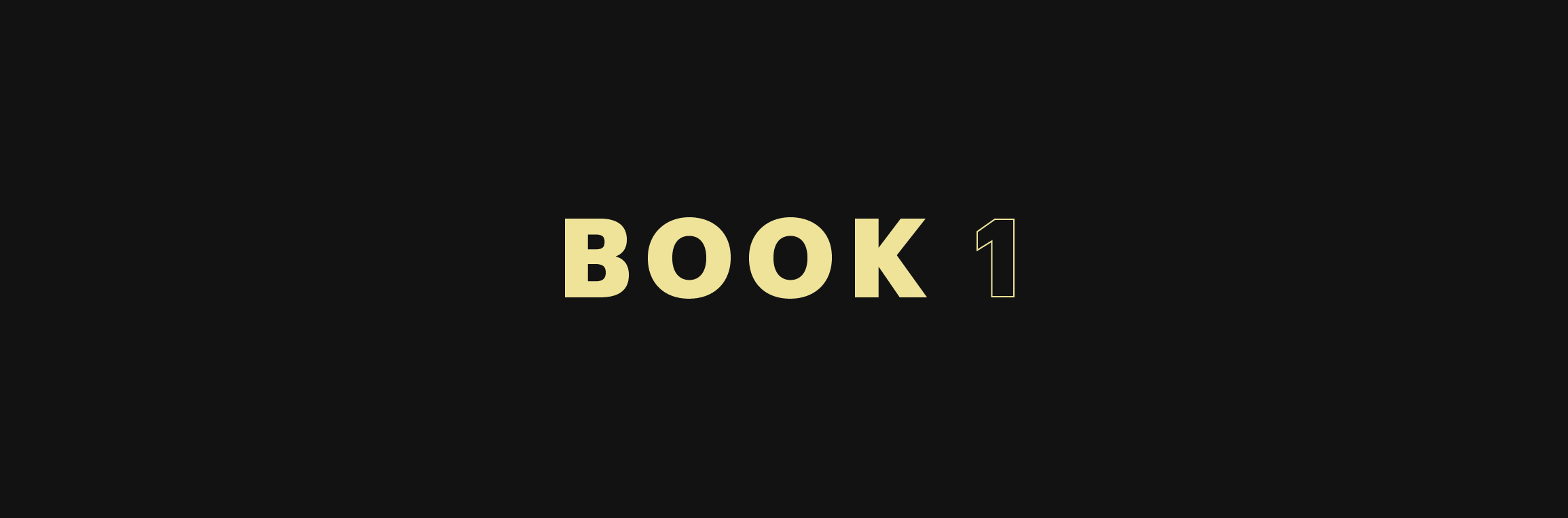 Text 'BOOK 1' in gold on a black background